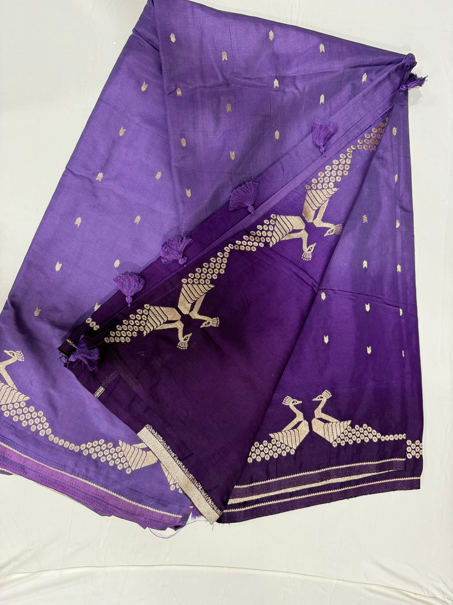 Art silk saree lavender and purple