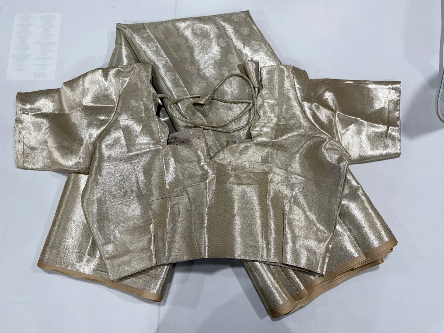 Tissue silk saree in half white