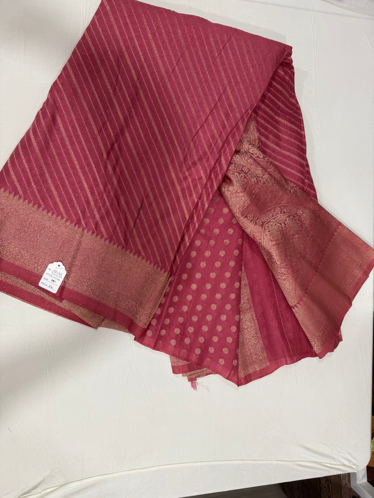 Georgette linen saree in onion pink