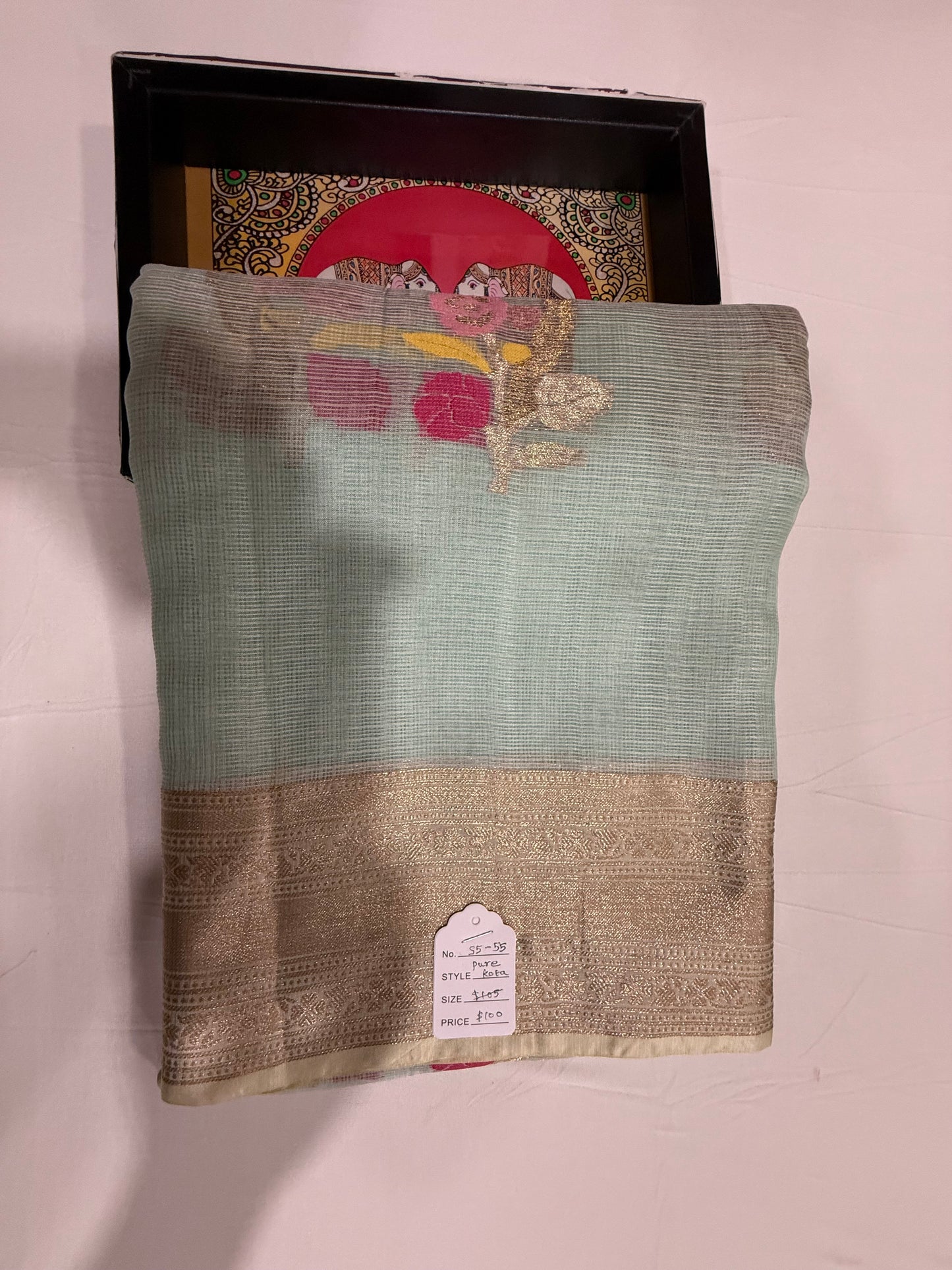 Kota silk saree in pastel green