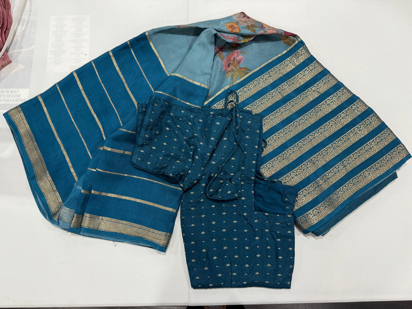 HO silk kalamkari saree in light blue