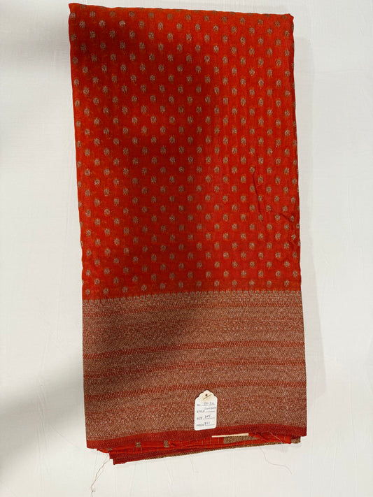 Pure georgette silk saree in orange