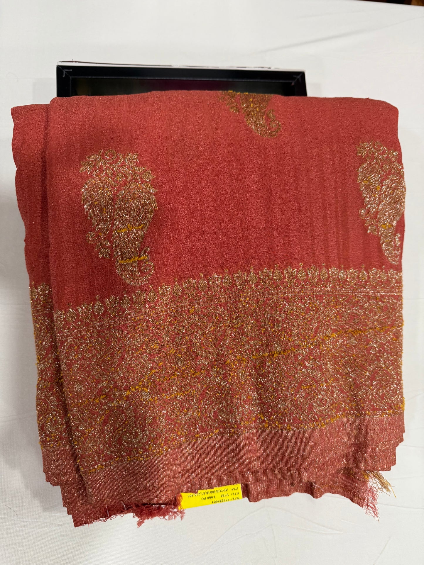 Pure georgette silk saree peachish orange