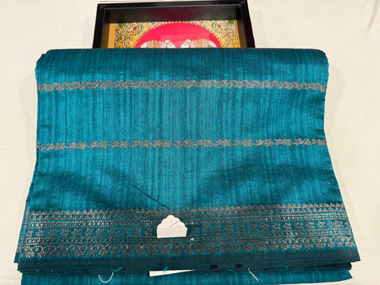 chanderi silk saree in green