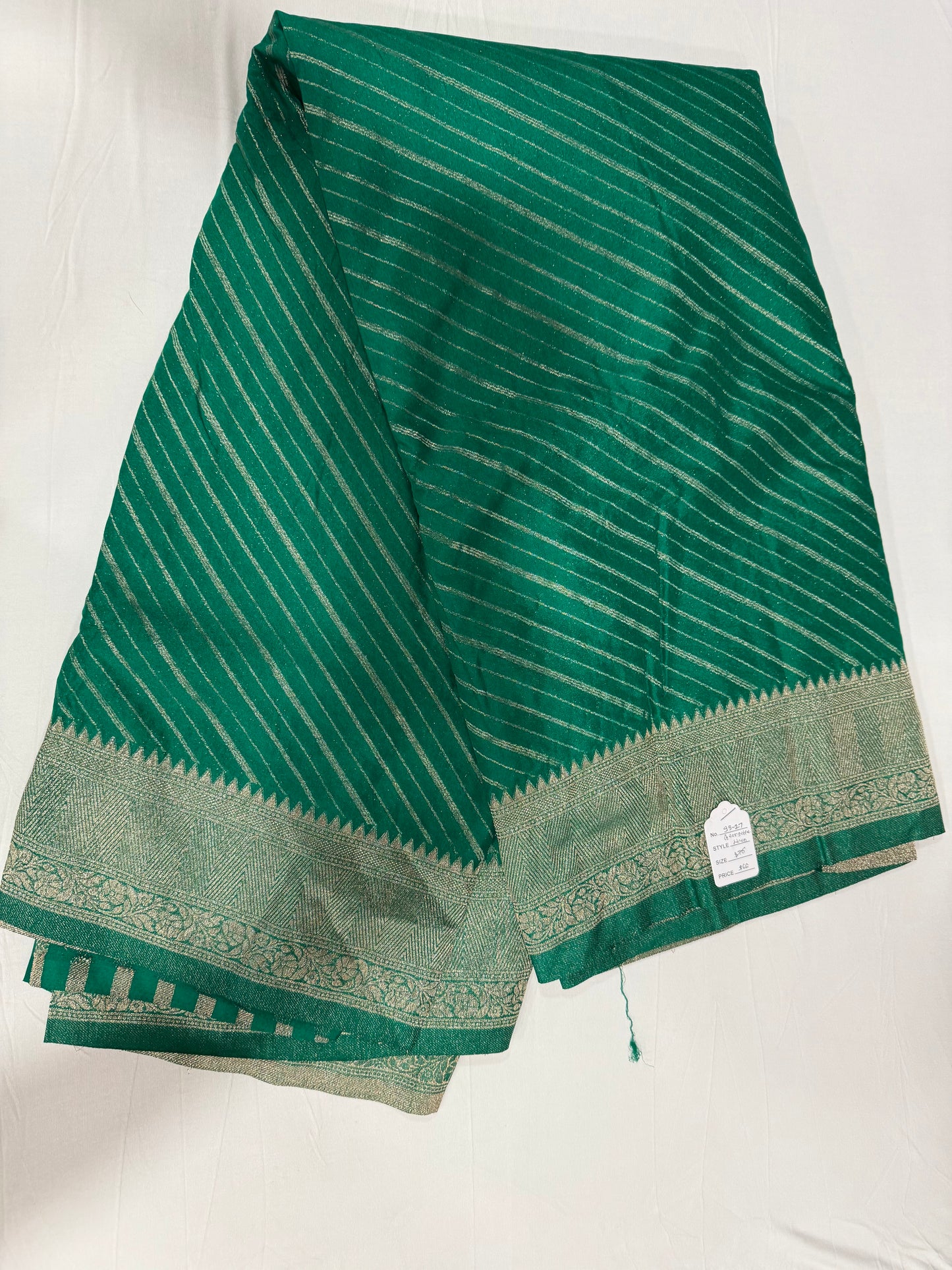 Georgette linen saree in green