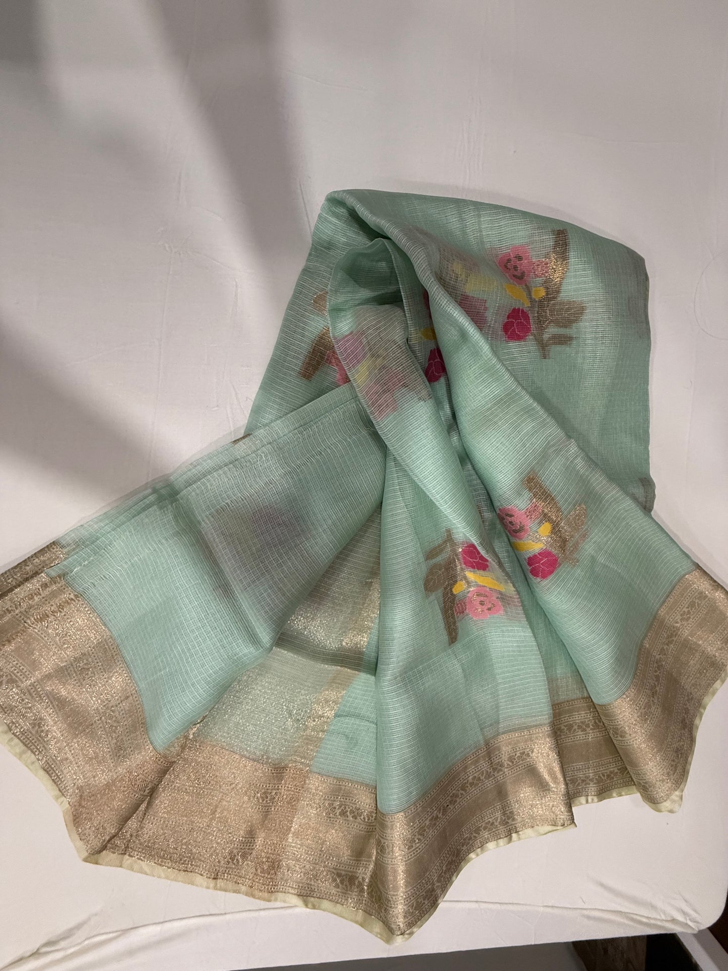 Kota silk saree in pastel green