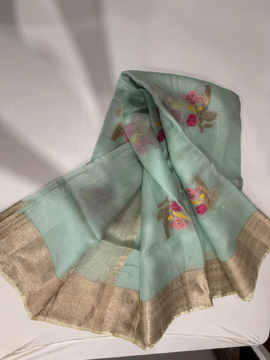 Kota silk saree in pastel green