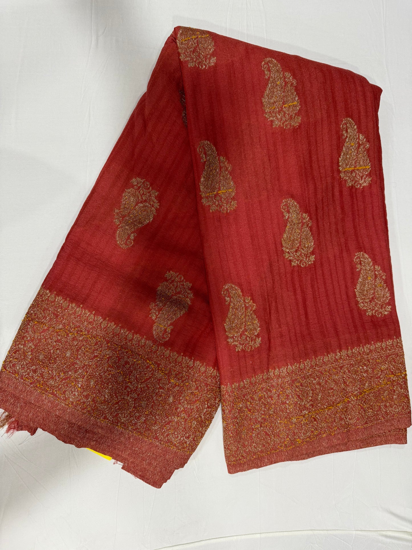 Pure georgette silk saree peachish orange