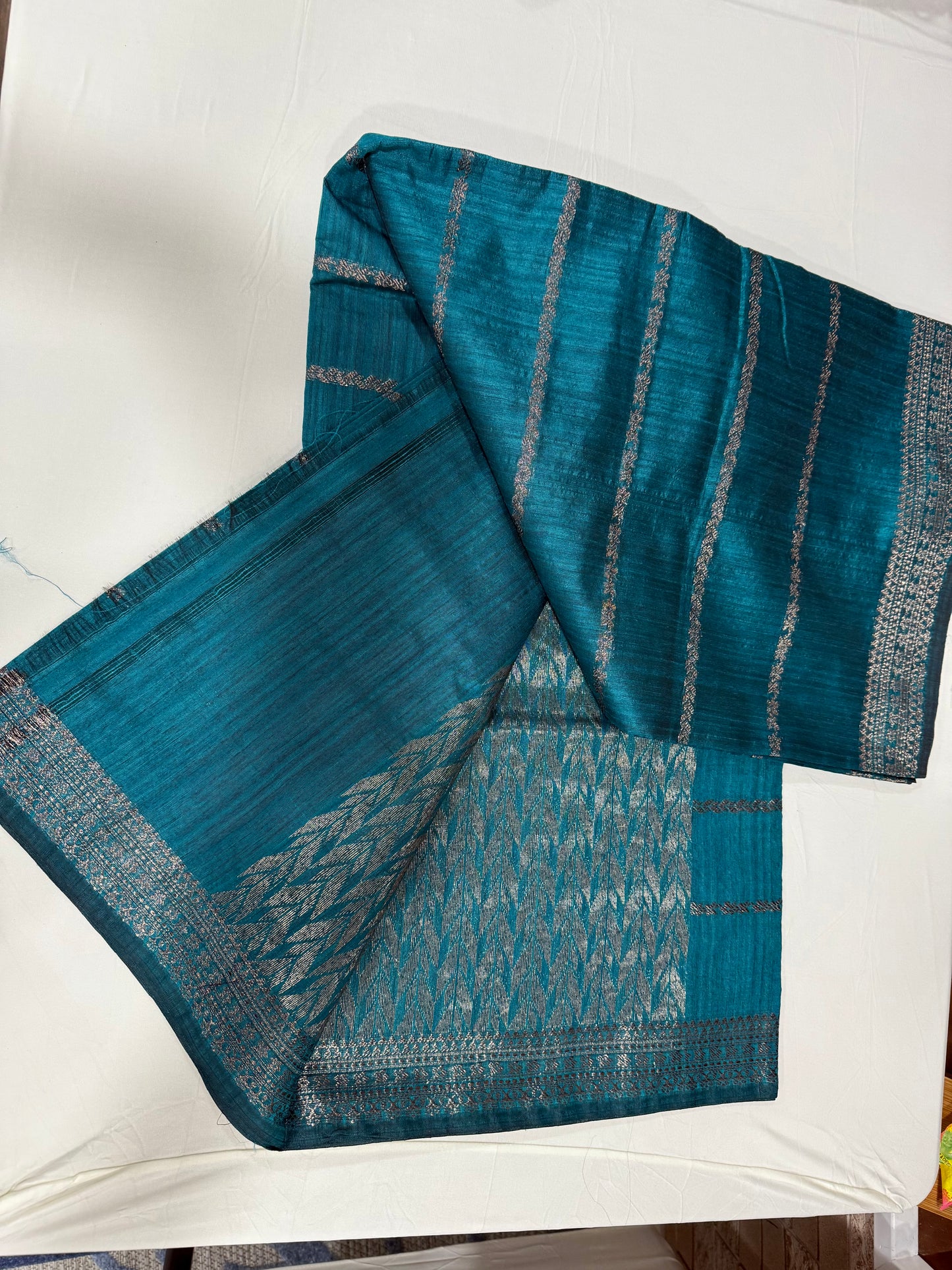 chanderi silk saree in green