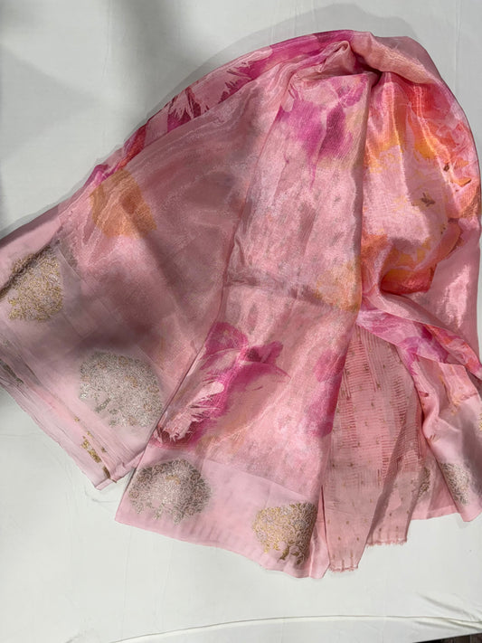 HO silk saree in pink