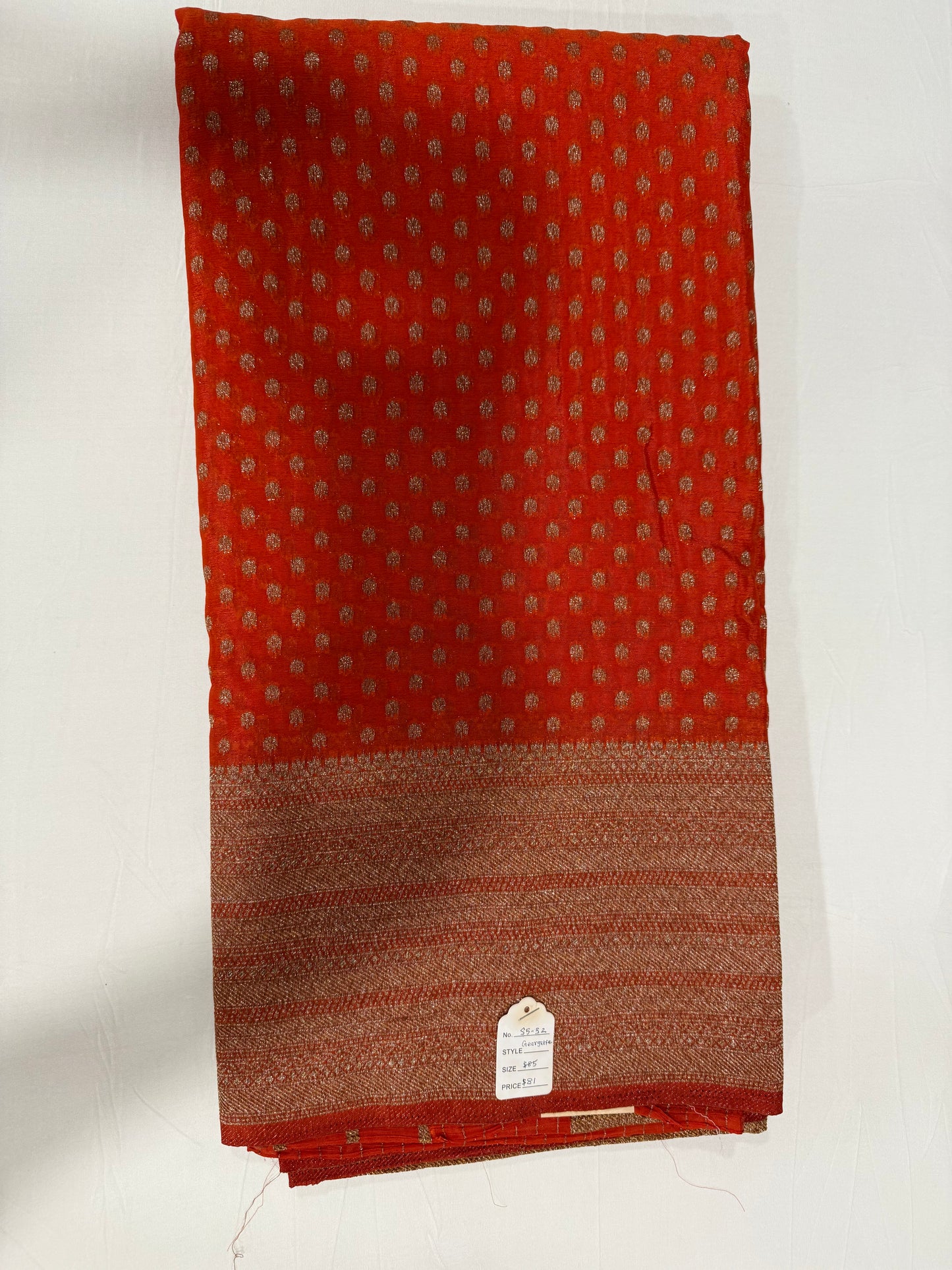 Pure georgette silk saree in orange