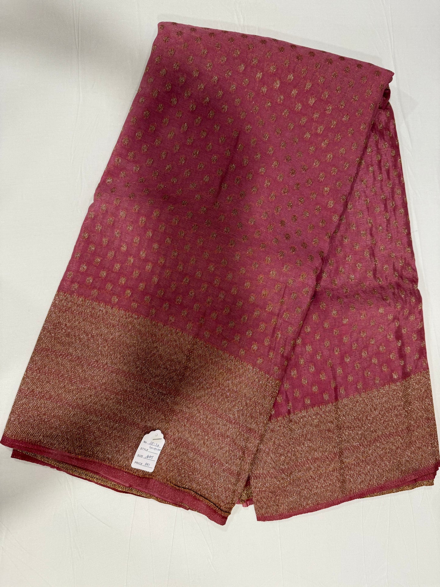 Pure georgette silk saree in onion pink