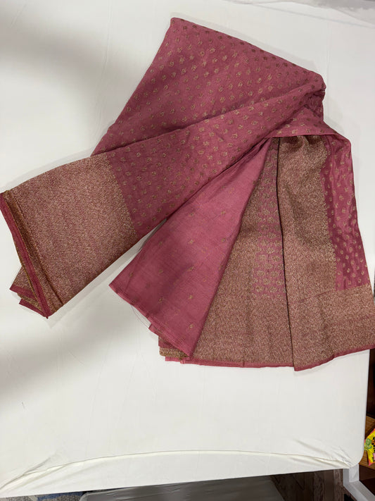 Pure georgette silk saree in onion pink