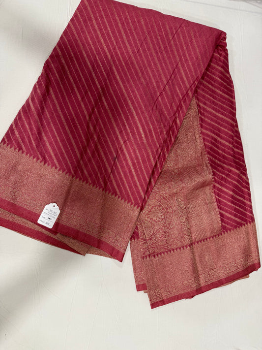Georgette linen saree in onion pink