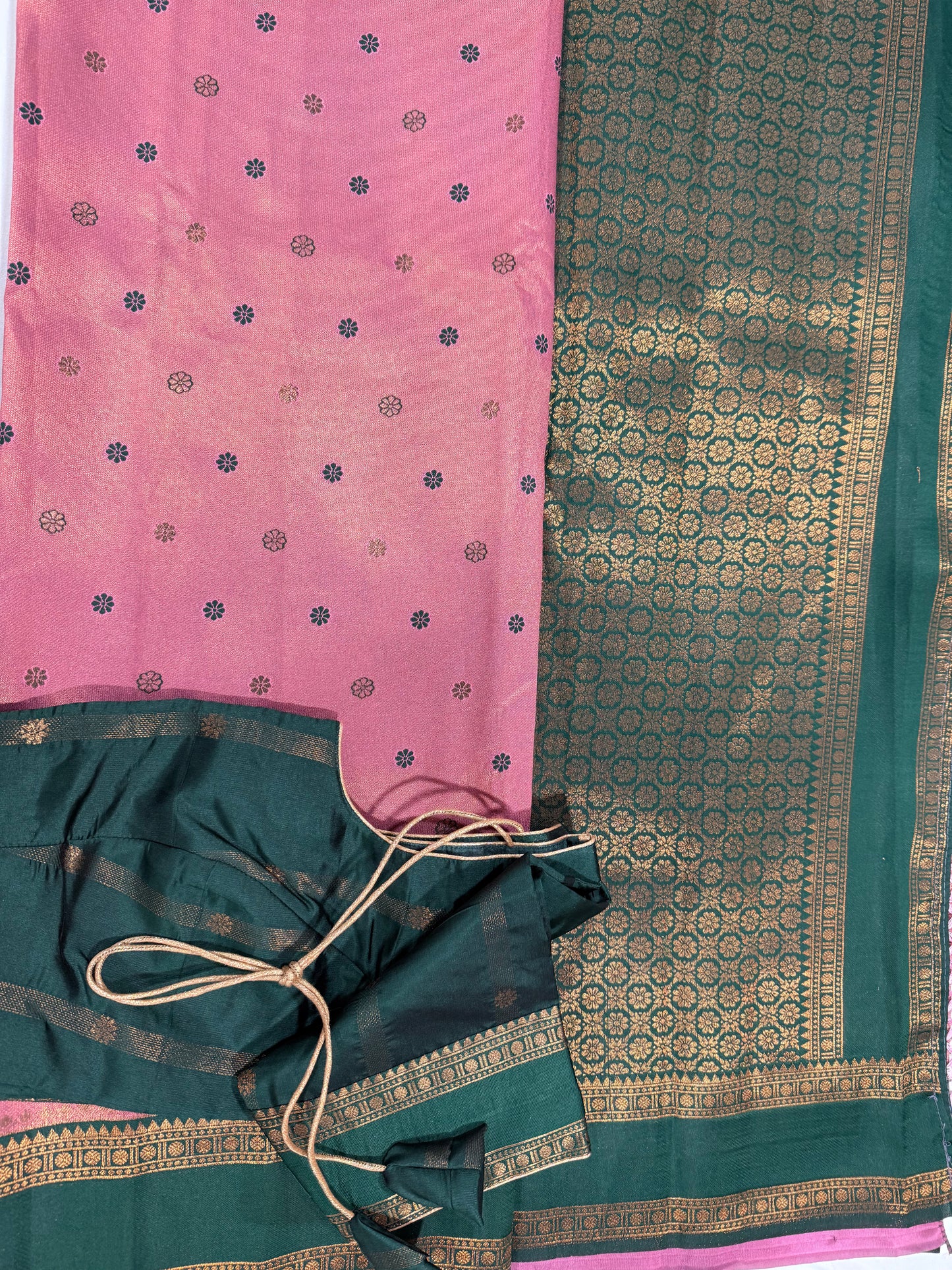 Soft silk saree in half peachish pink