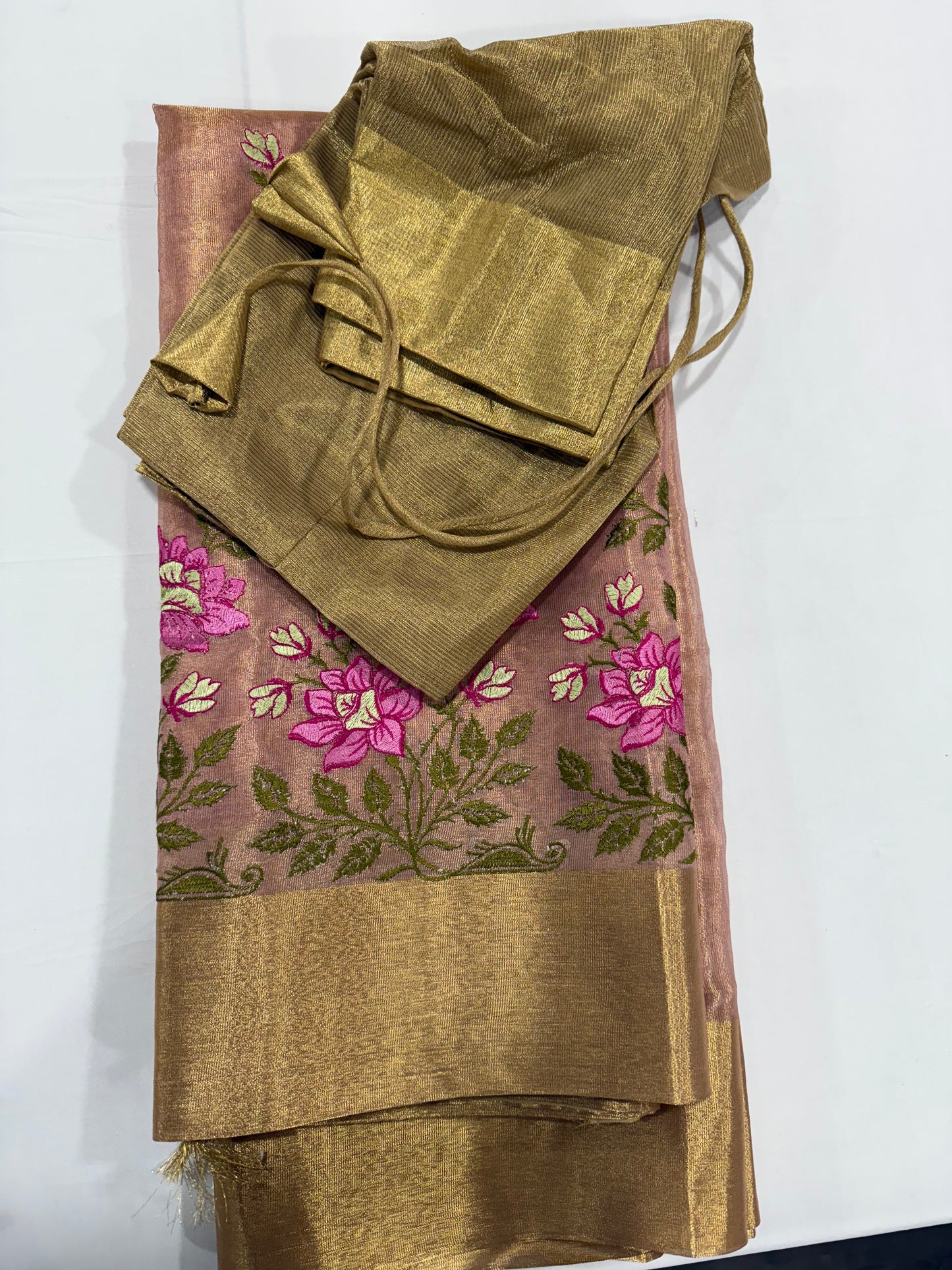 Sold out - Tissue silk saree in pink