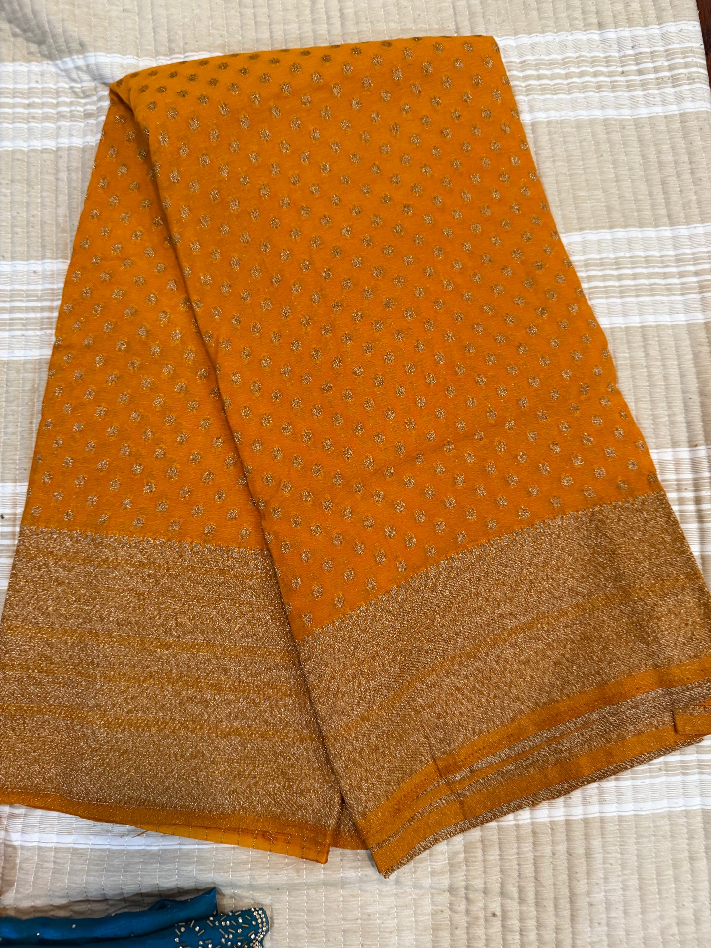 Pure georgette silk saree in yellow