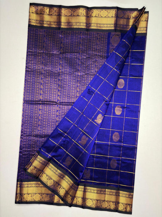 Silk cotton saree in Royal Blue