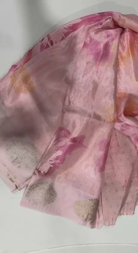 HO silk saree in pink